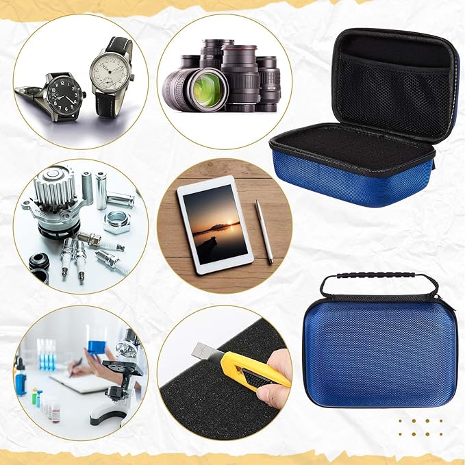 Relaxweex EVA Hard Case with Customizable Foam 7.8 x 6.3 x 3.5 Inch Protective EVA Carrying Case Shockproof Outdoor for Camera, Digital Products, Electronic Instruments with Knife, Blue
