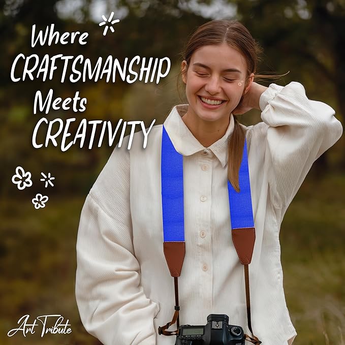 Art Tribute Camera Strap for All DSLR and Mirrorless Cameras. Add Your Name Or Initials Make It a Personalized Gift