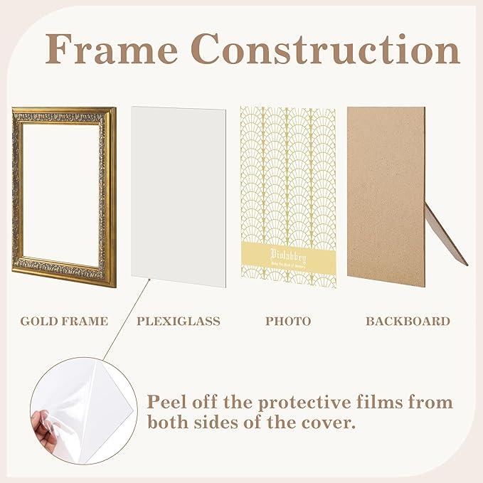 VIOLABBEY 18x24 Poster Frame Gold, Vintage Picture Photo Frames Ornate without Mat for Wall Hanging