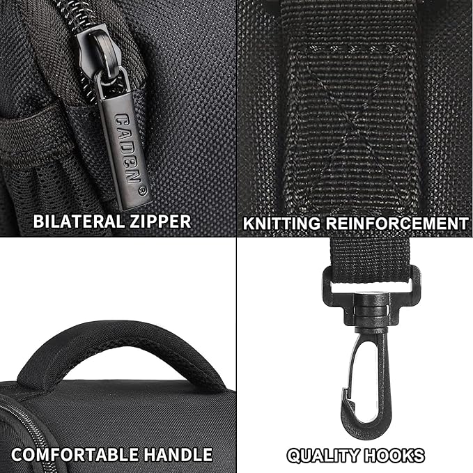 CADeN DSLR/SLR Camera Shoulder Bag Case with Adjustable Shoulder Strap, Compatible for Nikon, Canon, Sony Mirrorless Cameras Waterproof (Large)