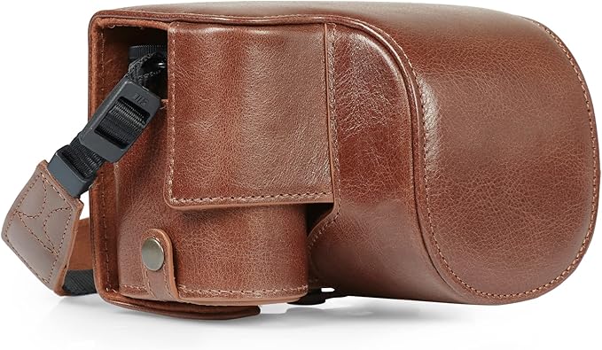 MegaGear Ever Ready Genuine Leather Camera Case Compatible with Nikon Z30 (16-50mm) (Brown)