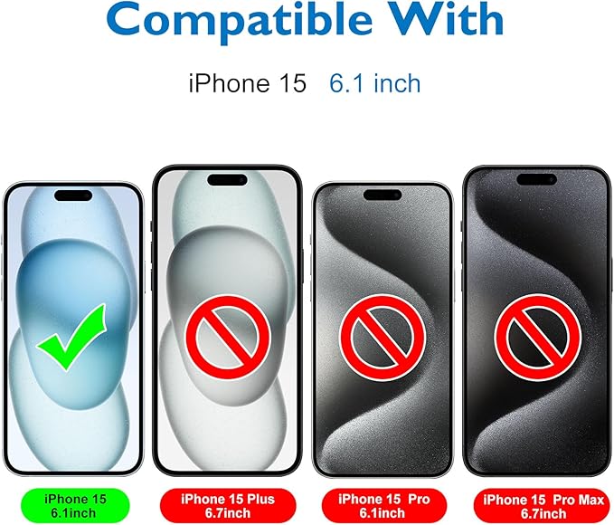 Mothca 2 Pack Matte Glass Screen Protector for iPhone 15 [6.1 inch] + 2 Pack Camera Lens Protector, Anti-Glare & Anti-Fingerprint Case Friendly Tempered Glass Film, Bubble Free, Smooth as Silk