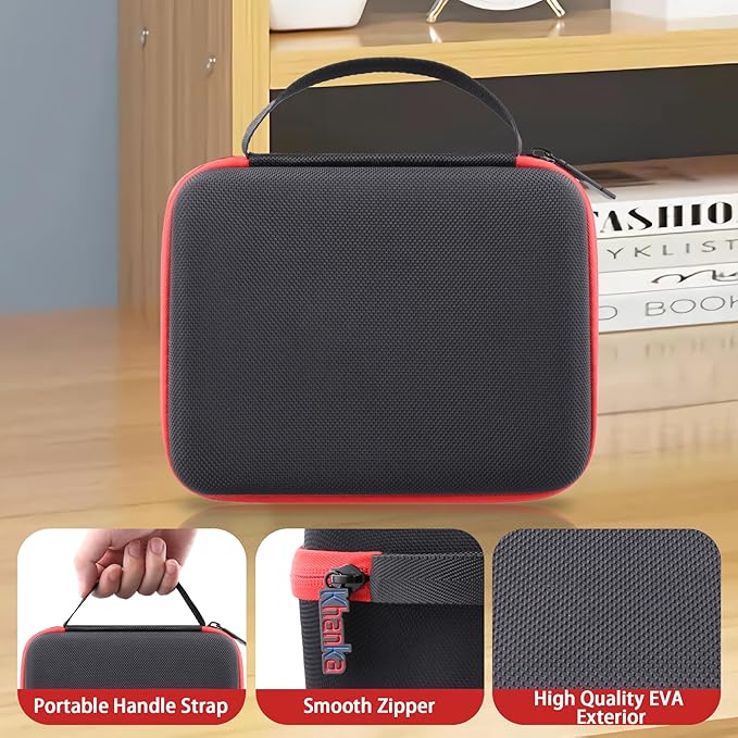 khanka Hard Carrying Case for Polaroid Now 3rd Gen I-Type,Now+ 3rd,Now 2nd,Now+ 2nd Gen,Flip,Originals Now I-Type,Originals Now+,I-2,OneStep+,OneStep 2 Instant Film Camera(Red Zipper)