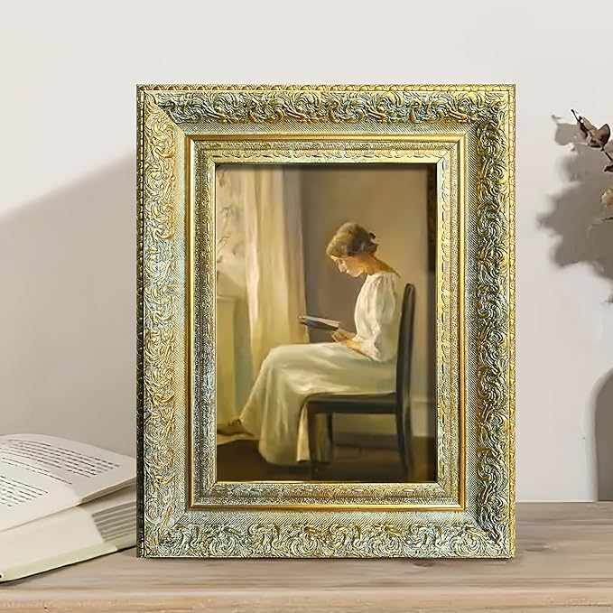 Vintage Picture Frame, Decorative Wall Hanging and Tabletop Display Photo Frame (Gold, 11X14)