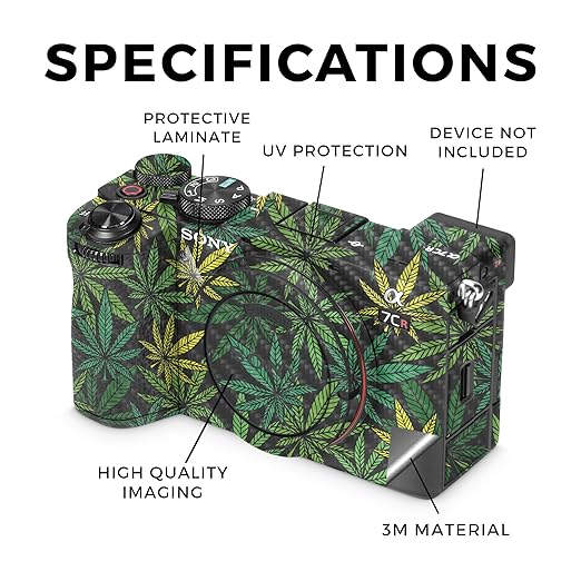 Carbon Fiber Camera Skin Compatible with Sony Alpha 7CR Camera (2023) - Cannabis Culture - Premium 3M Vinyl Protective Wrap Decal Cover - Easy to Apply | Crafted in The USA by MightySkins