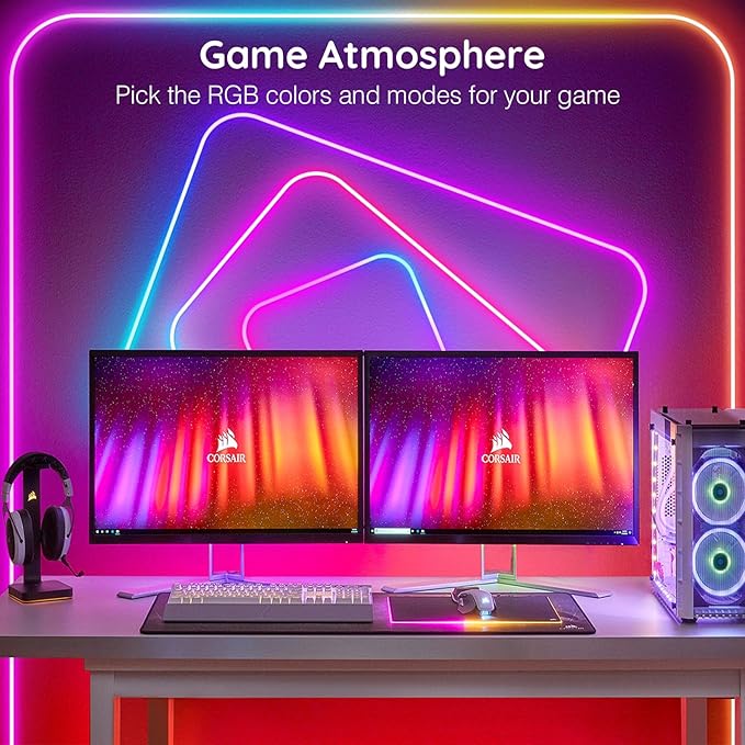 32.8Ft Neon Rope Lights,Flexible Led Rope Lights Control with App/Remote,Multiple Modes Rope Lights,IP65 Outdoor RGB Led Neon Lights Waterproof,Music Sync Gaming Led Neon Light Strip for Bedroom Decor