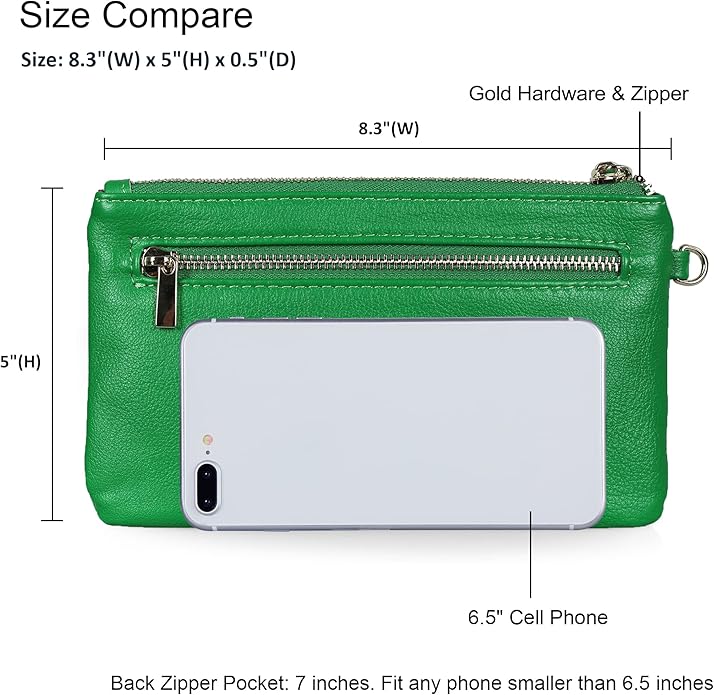 befen Genuine Leather Wristlet Clutch RFID Blocking Bag Cell Phone Wallet Purse Wristlet Wallet Purses and Handbags for Women
