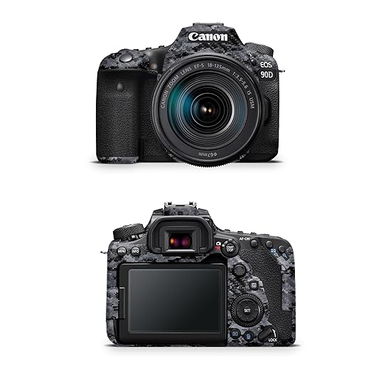 Carbon Fiber Camera Skin Compatible with Canon EOS 90D Camera (2019) - Digital Camo - Premium 3M Vinyl Protective Wrap Decal Cover - Easy to Apply | Crafted in The USA by MightySkins