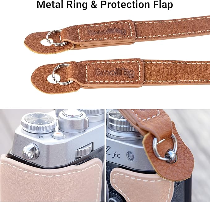 SMALLRIG Leather Camera Strap, Vintage Brown Genuine Leather Neck Shoulder Camera Strap for Canon, for Nikon, for Pentax, for Sony, for Fujifilm and for Digital Camera - 3485