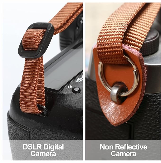 Padwa Lifestyle Black and White Plaid Camera Strap - 2" Wide Double Layer Cowhide Head,Cotton Camera Shoulder Straps,Grid Pattern Adjustable Camera Neck Strap for all Cameras,Gift for Photographers