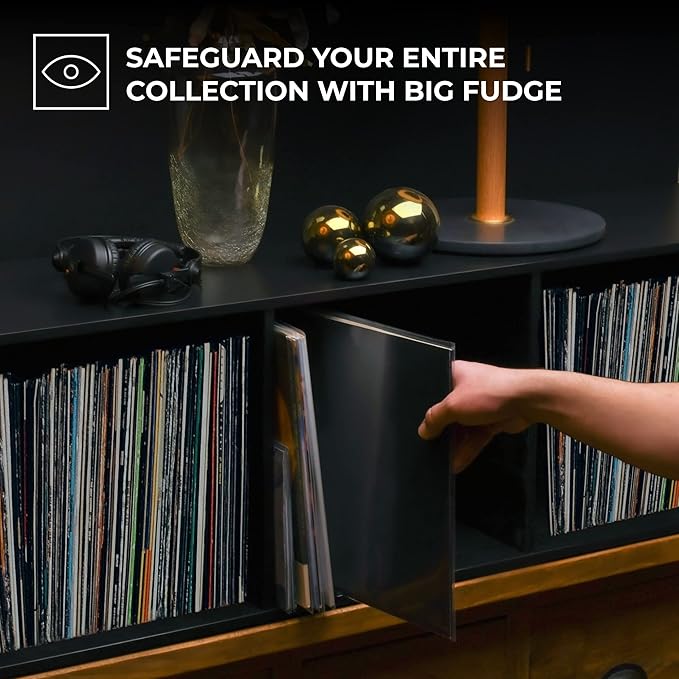 Big Fudge 12" Vinyl Record Sleeves - Outer Sleeves 100 Pack - Crystal Clear High-Density Polypropylene Vinyl Covers - Accessories Protect LP Albums from Dust, Dirt & Scratches