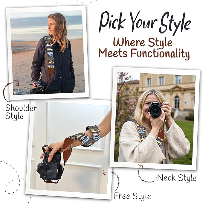 Art Tribute Camera Strap for All DSLR and Mirrorless Cameras. Add Your Name Or Initials Make It a Personalized Gift
