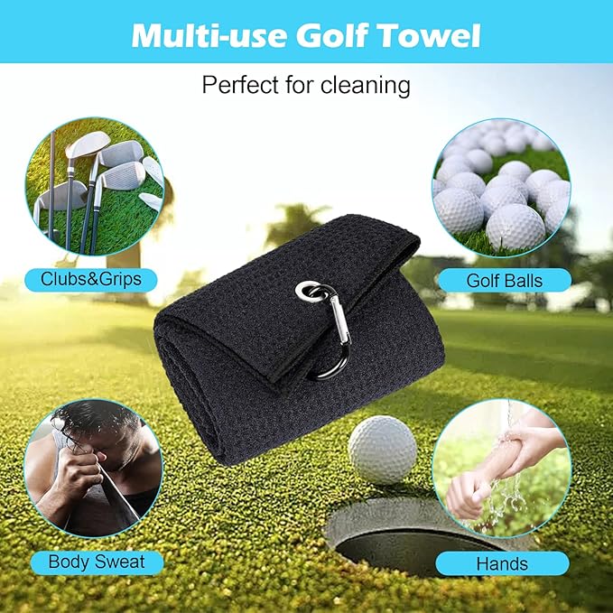 Golf Club Cleaning Kit,Golf Accessories,Golf Cleaning Kit with Golf Club Cleaner Water Brush,Towel,Divot Repair Tool,Groove Sharpener,Golf Ball Alignment Complete Golf Kit