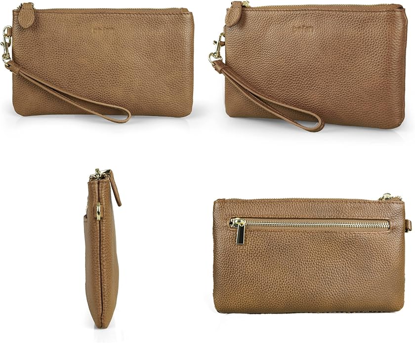 befen Genuine Leather Wristlet Clutch RFID Blocking Bag Cell Phone Wallet Purse Wristlet Wallet Purses and Handbags for Women