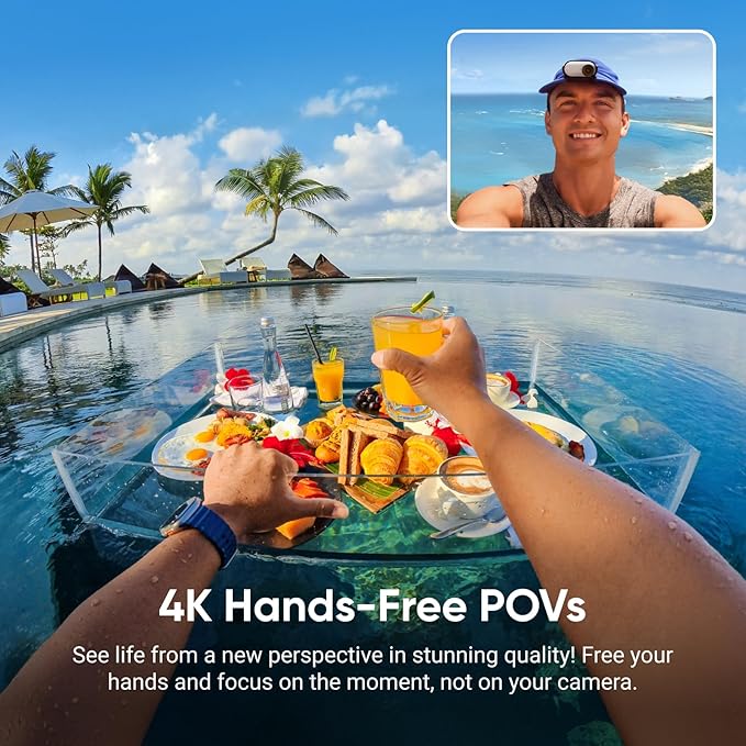 Insta360 GO 3S Cycling Multiview Bundle - 128 GB White 4K Tiny Portable Vlogging Camera, Hands-Free POVs, Mount Anywhere, Stabilization, 140 Min Battery Life, 10m Waterproof, Pet POV, White