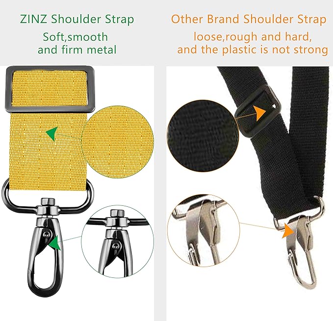ZINZ Shoulder Strap 58" Ultra-Thick Fixed Padded and Adjustable Buckles Crossbody Strap for Briefcase Laptop Bag Luggage