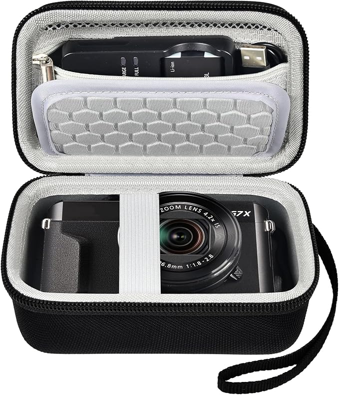 Comecase Digital Camera Carrying Case Compatible with CAMKORY/for VAHOIALD/for Canon PowerShot G7X/ for Kodak Pixpro/for Sony DSCW800 Compact Small Camera Storage Bag for Boys Girls Kids - Black