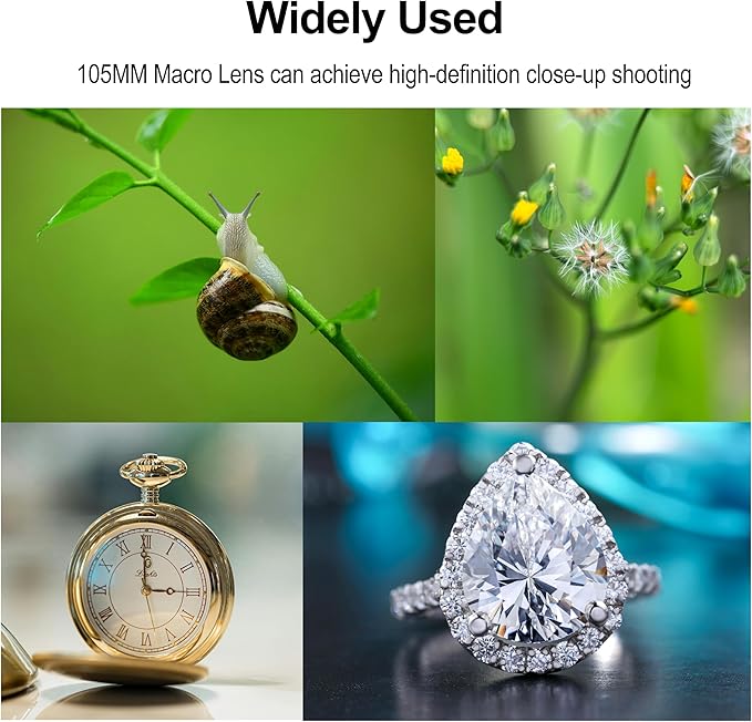 105mm Macro Lens for iPhone Android Smartphone, Compatible with SmallRig NEEWER Phone Cage, with 17mm Thread Universal Phone Lens Clip and Black Portable Bag