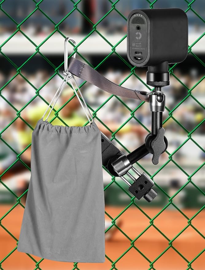 Selens Fence Mount Live Streaming Kit for Mevo Start,Gopro,Chain Link Fence Mount with Storage Bag for Gamechanger at Baseball,Softball Field