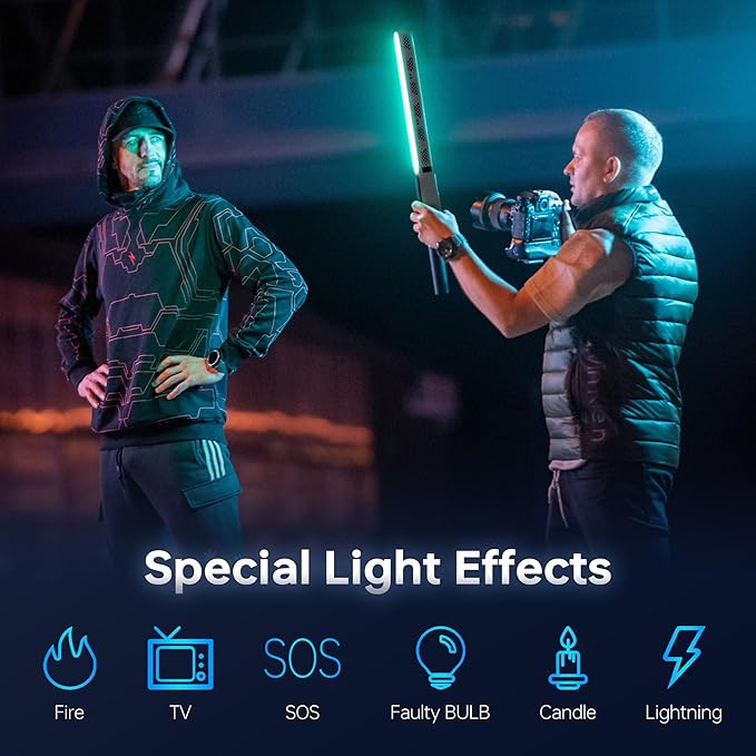 ZHIYUN CINEPEER CF100 100W RGB Light Stick Handheld LED Video Light Wand 2700K-6500K CRI 96+ TLCI 98+ Portable Fill Light with 6 Light Effect Continuous Output Photography Tube Combo