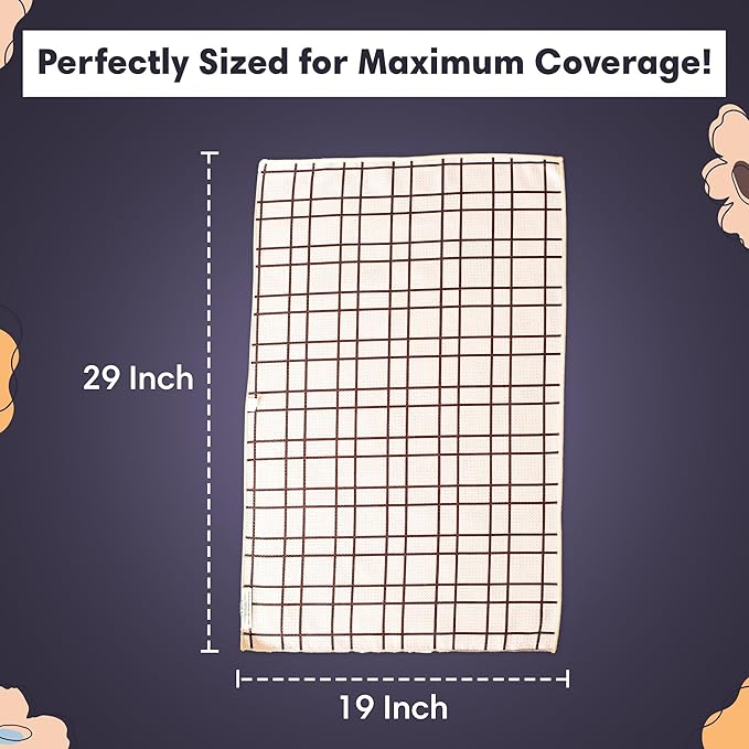 Reversible Microfiber Towel - Ultra Absorbent, Quick-Drying Hand Towels - Modern Design, Scratch-Free, Lint-Free for Kitchen, Bathroom, Car Cleaning - 19x29 Inches, Set of 1 (Lilly Plaid- Cream/Multi)