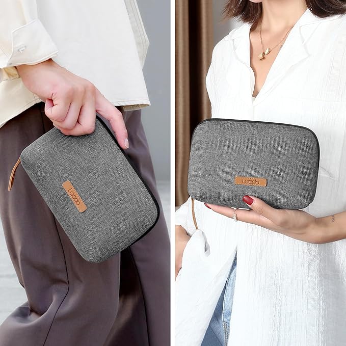 Lacdo Electronic Organizer Travel Cable Organizer Bag Pouch Case Tech Electronic Accessories Case Portable Charger Cases for Cords, Cable, MacBook Laptop Charger, Power Adapter, Mouse, Power Bank,Gray