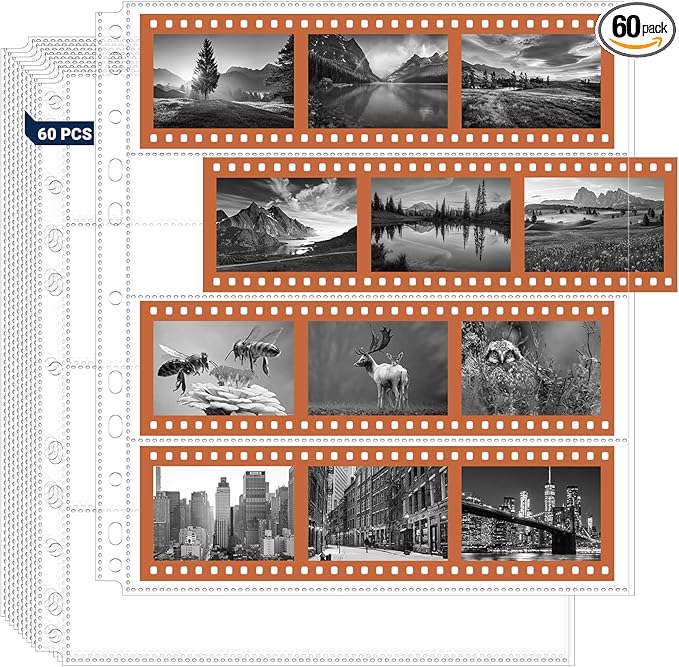 ENPOINT 120 Film Holder 120-4, Pack of 60 120 Film Negative Sleeves for Film Negative Storage, Up to 960 Frames