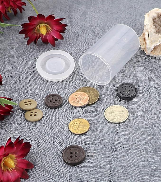 72 pieces Film Canisters ,35MM Empty Camera Reel Containers, for Rockets, 8 OZ, 2" H, 1" W, Plastic, Films Developing Processing Tube, Roll Case, Small Accessories, Storage (Transparent)