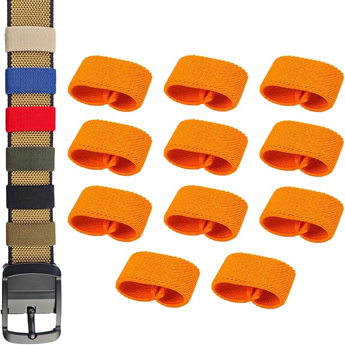 11 Pcs Thickening Elastic Belt Keepers, Nylon Webbing Strap Organizers & Holders for 1.5" to 2" Wide Belts