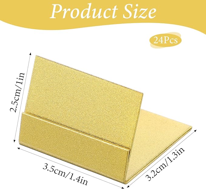 HaiFafafaing 24 Pcs Gold Table Number Holders, Metal Place Card Photo Stands for Table Centerpieces, Vintage Small Picture Holders for Weddings, Anniversaries, Office, and Parties