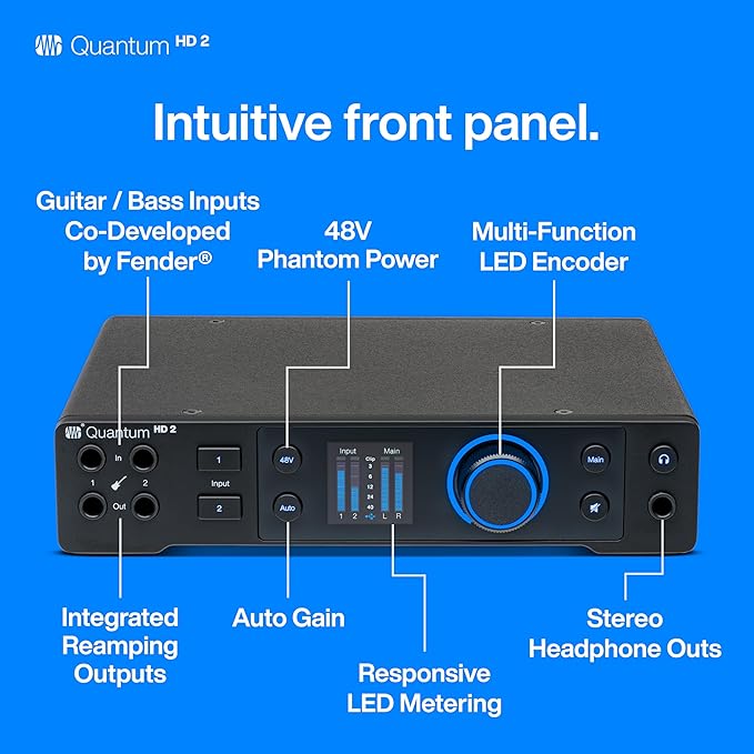 PreSonus Quantum HD 2 20 x 24, 32-bit / 192 kHz USB-C Audio Interface With Studio One Pro Software