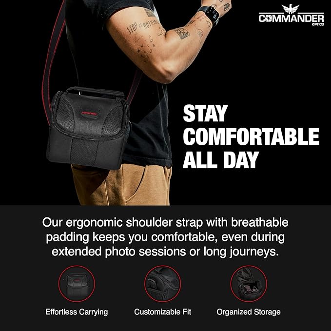Small Camera Bag - Water Resistant, Soft Padded, Compact Travel Bag for Canon EOS, Nikon, Sony & More DSLR Cameras/Camcorders Ample Storage and Protection for Your Equipment (Small)
