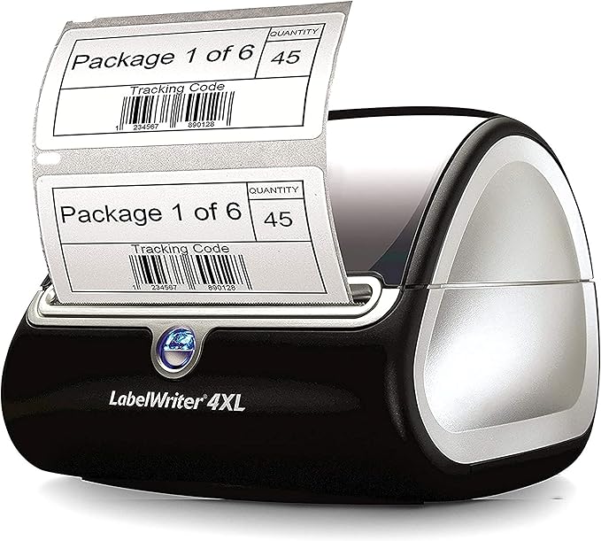 Dymo S0947420 LabelWriter 4XL High Capacity Large Shipping Labels, 102 x 59 mm, 2 Rolls of 575 - Black Print on White
