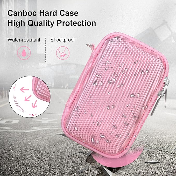 Canboc Carrying Case for KODAK EKTAR H35/ H35N/ KODAK Snapic A1 Film Camera, H35/ Snapic A1 Film Camera Bag, Zipper Mesh Pocket fits Film, Batteries, USB Cable, Pink (Case Only)