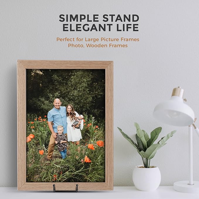 TR-LIFE 3 Pack 8 Inch Large Plate Stands for Display - Plate Holder Display Stand + Metal Frame Holder Stand for Picture, Book, Decorative Plate, Platter, Photo Easel