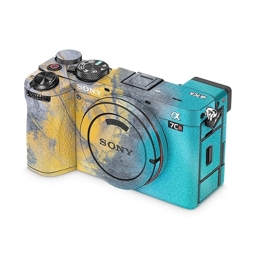 Glossy Glitter Camera Skin Compatible with Sony Alpha 7CR Camera (2023) - Yellow Spill - Premium 3M Vinyl Protective Wrap Decal Cover - Easy to Apply | Crafted in The USA by MightySkins