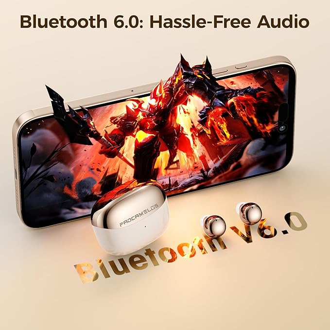 Aesthetic 2-in-1 Wireless Earbuds, Bluetooth 6.0 Ultra-Mini Stylish Headphones for Sleep & Day, Built in Mics & Enhanced Bass Earphones, IPX5 Waterproof All in Comfortable Ear Buds