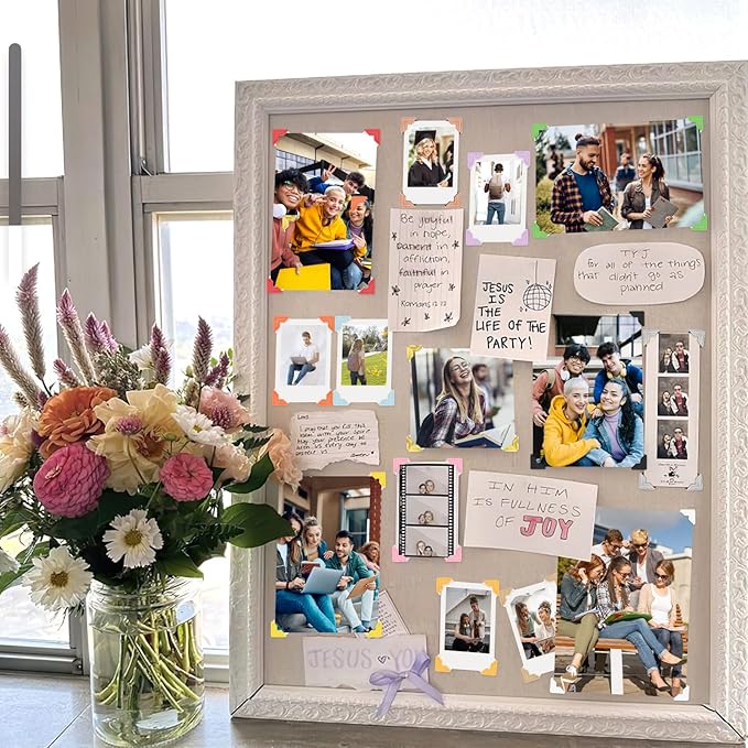 432 Pcs Photo Corners, Self Adhesive Picture Corners, Acid Free Corner Stickers for Scrapbooking, Photo Mounting Corners for DIY Scrapbook, Photo Album, Memory Books (Mixed Colors)