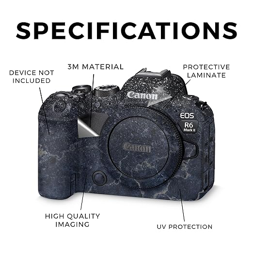 Camera Skin Compatible with Canon EOS R6 Mark II Camera (2022) - Dark Shimmer Marble - Premium 3M Vinyl Protective Wrap Decal Cover - Easy to Apply | Crafted in The USA by MightySkins