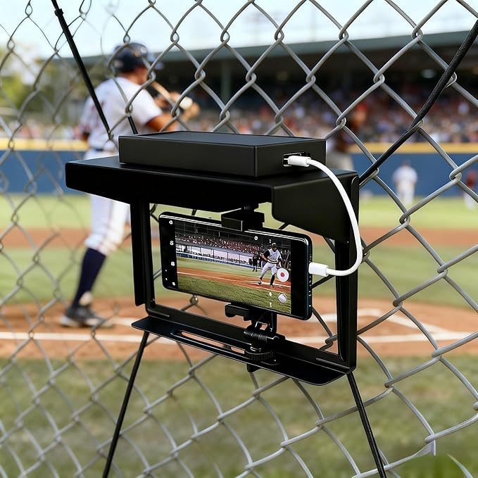 Magicbox Phone Fence Mount with Magnetic Shade Pro - 360° Adjustable Phone/Camera Bracket for iPhone, Samsung, GoPro & Mevo Start - Baseball, Softball, Tennis Sports Mounting Kit for Gamechanger
