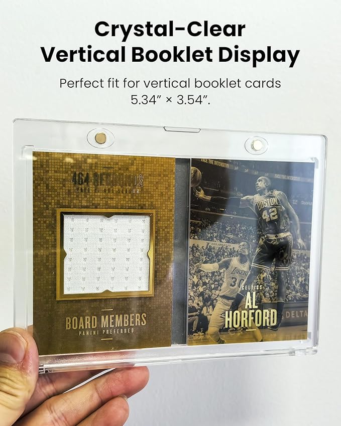 Vertical Booklet Magnetic Card Holder – 175pt One Touch UV Protection Case, Crystal Clear Acid-Free Display for Trading Cards – 1 Pack