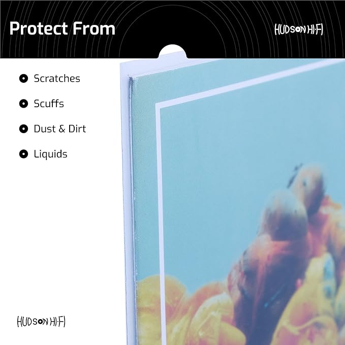 New Hudson Hi-Fi Vinyl Record Outer Sleeve Covers - 500 Pack - Premium Crystal Clear Sleeves - Protect Your LP Albums from Scratches, Dirt & Dust - 3 Layers of 30µm Thick No-Acid Exterior Disc Cover