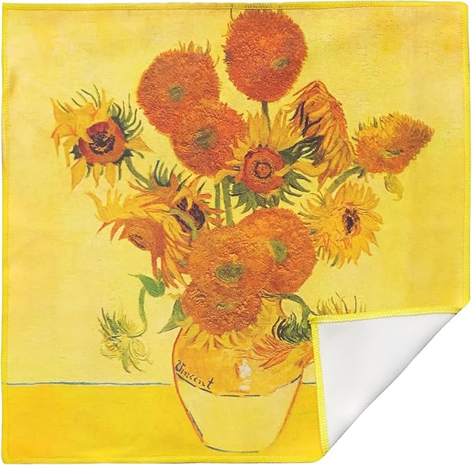 Large [2 Pack] Classic Art (Sunflowers) - Ultra Premium Quality Microfiber Cleaning Cloths (Best for Camera Lens, Glasses, Screens, and All Lens.), Microfiber Cloth