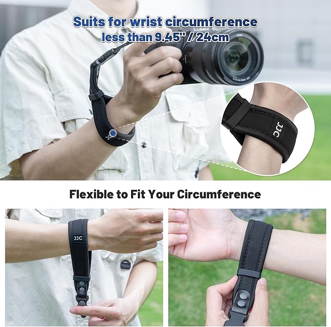 JJC Updated Soft Camera Hand Strap Wrist Strap for Canon EOS R RP R5 R6 Mark III II R10 M6 M50 Mark II M200 Sony A7V A7IV A7III A7 IV III A7II A7RV A7RIV A7RIII A7S III & More Mirrorless DSLR Cameras