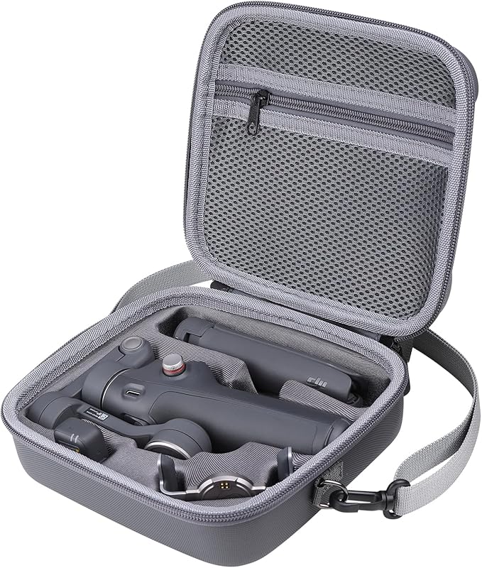 Travel Case for DJI OM 7P/OM7/OM8 - Portable Storage Bag Hardshell Carrying Case Fits DJI Osmo Mobile 7/7P /OM8 Smartphone Gimbal Stabilizer and Accessories(Grey)