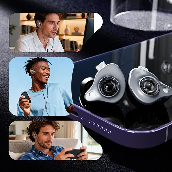 in Ear Monitor Headphones with Mic, 10mm Dynamic Driver HiFi IEM Earphones, Crystal Clear Sound IEM Earbuds with Detachable 4N OFC Cable, USB C Wired Gaming Earbuds