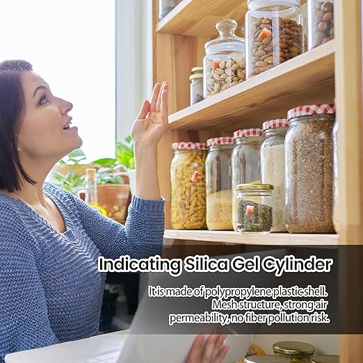 30 Packs 3 Gram Food Safe Desiccant Canister, Silica Gel Clear Capsules, Orange to White Indicating Desiccant Capsules, Desiccant Moisture Absorbers for Storage