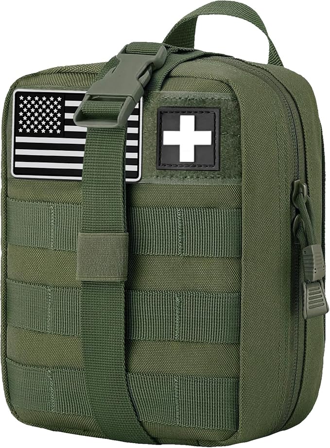 first aid kit bag empty Molle ifak pouch emt tactical medical pouch med rip away belt pouch small rescue tool pouches (OD)