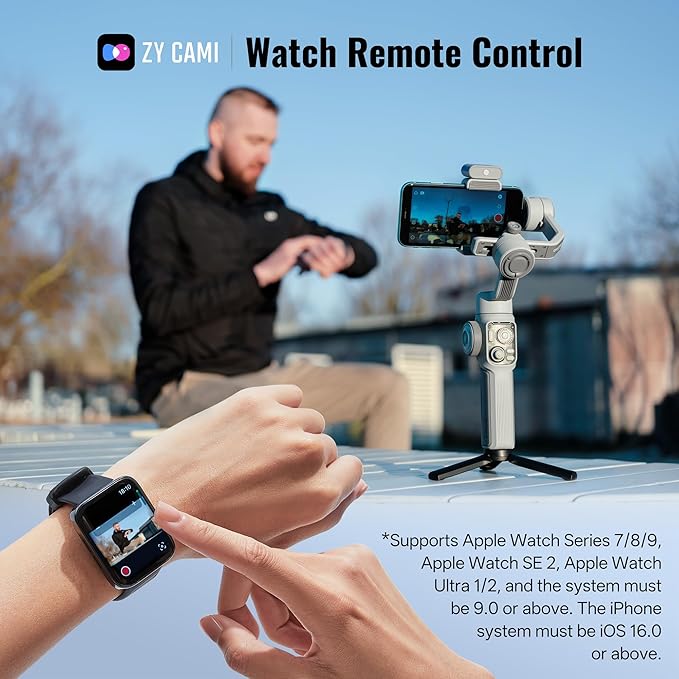 ZHIYUN CINEPEER Smooth 5E Gimbal Stabilizer for iPhone, Android, Built-in Fill Light, Tripod, 3-Axis 300g Payload Phone Gimbal, Gesture Control, Vlogging Stabilizer for YouTube, TikTok