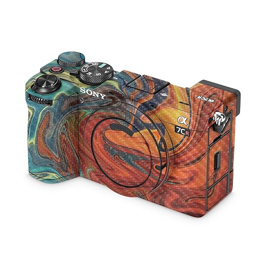 Carbon Fiber Camera Skin Compatible with Sony Alpha 7CR Camera (2023) - Lava Water - Premium 3M Vinyl Protective Wrap Decal Cover - Easy to Apply | Crafted in The USA by MightySkins